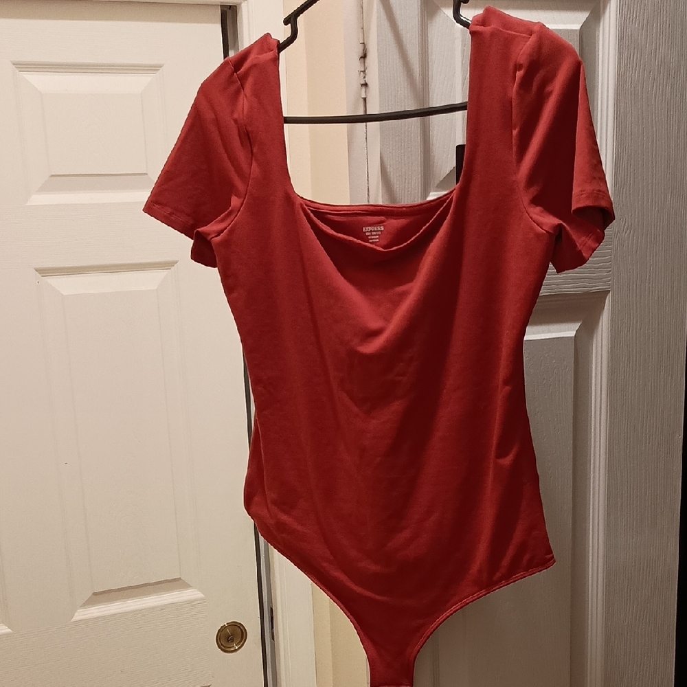 Express Scarlet Scoop Neck Bodysuit